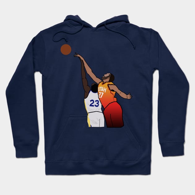 Rudy Gobert Block s Draymond Green - Utah Jazz Hoodie by xavierjfong